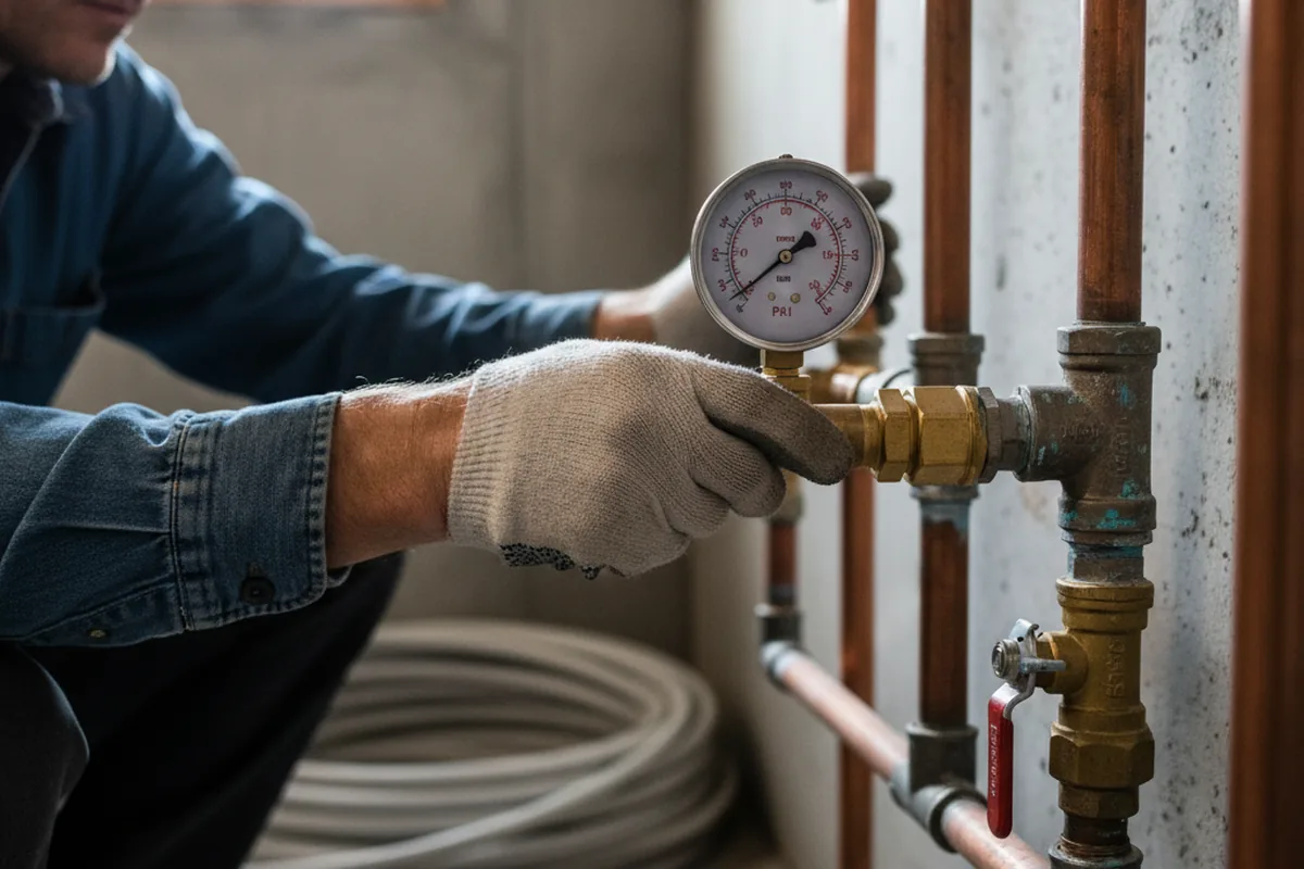 Pressure testing a repaired line during Water Line Repair in Sedro Woolley